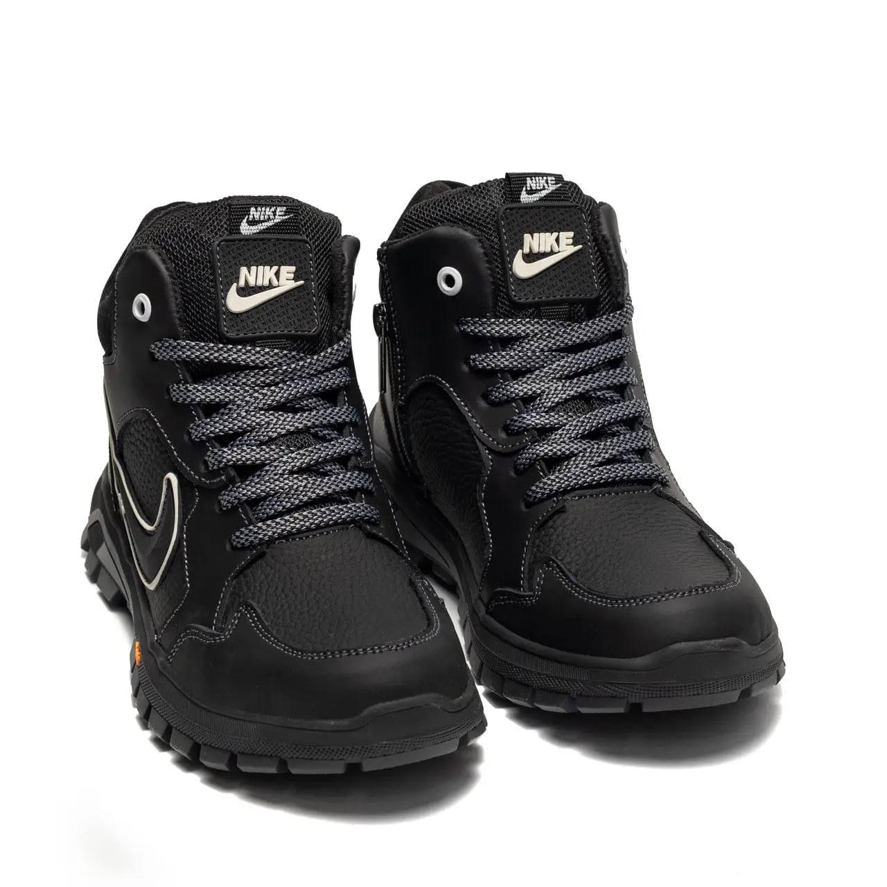 Підліткові дитячі зимові шкіряні черевики Winter Air Max Black, фото 1
