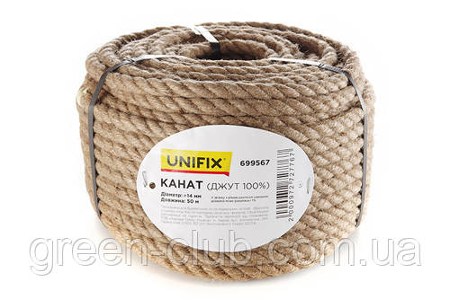Канат (джут 100%) 14 мм 50 м UNIFIX 699567