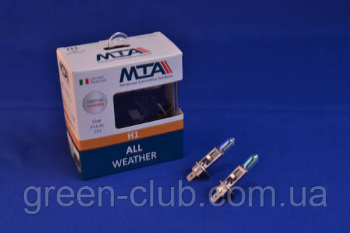 Лампа автомобільна H1 12 V 55 W P14.5S ALL WEATHER (2 шт.) (ближна/дальна, протитуманна) MTA 80115 AWB2), фото 1