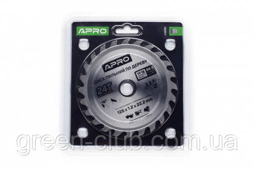 Диск пиляльний для дерева 125х22,2х24Т APRO 830101, фото 1