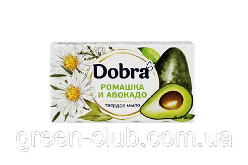 Мило туалетне тверде косметичне 5*70 г екопак ТМ Dobra Ромашка та авокадо 081135