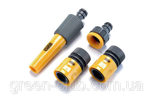 Набір: насадка-розпилювач, конектори 1/2: 1/2 аквастоп, 1/2, адаптер 1/2+3/4 СИЛА 551281, фото 1