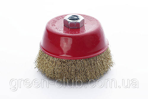 Щітка чаша латуновий дріт 100 мм (УШМ) APRO 830427, фото 1