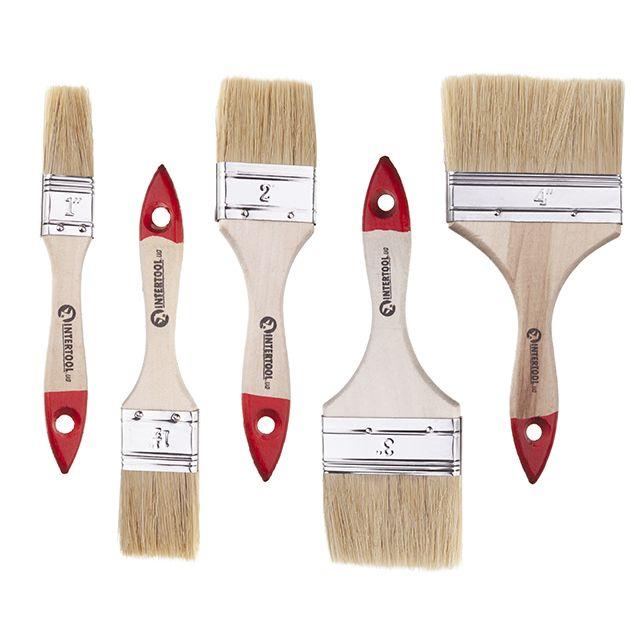Набір пензлів флейцевих 25; 38; 50; 76; 102 мм, 5 шт. INTERTOOL KT-1005, фото 1