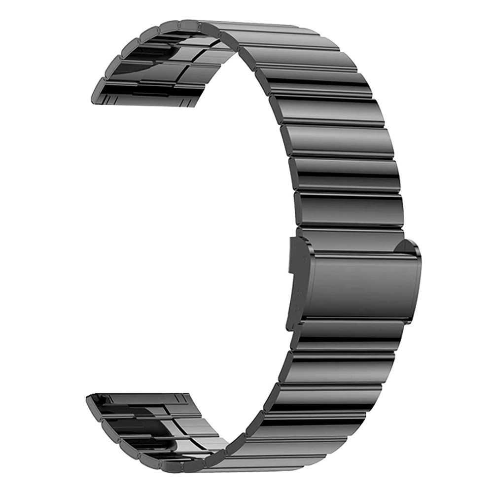 Ремінець металевий для годинника 22 мм Bead design з механічною застібкою чорний, фото 1