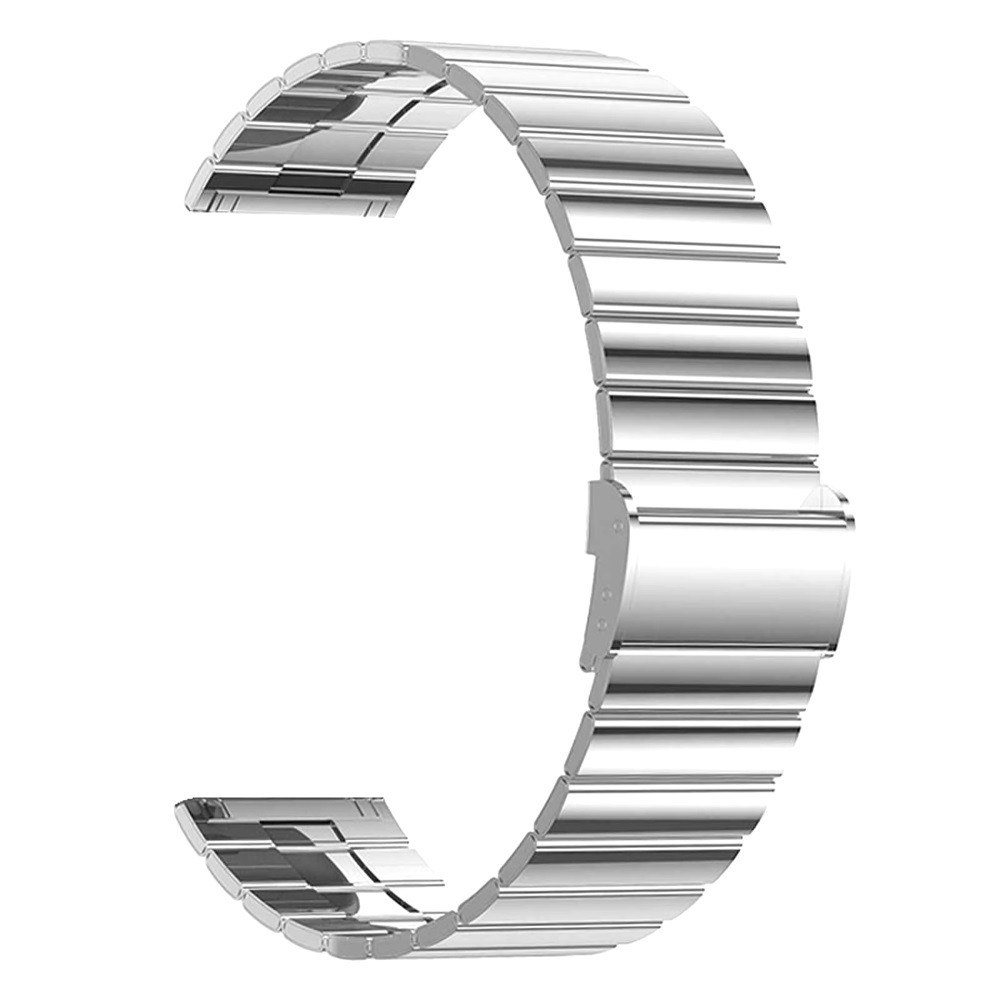 Ремінець металевий для годинника 22 мм Bead design з механічною застібкою сріблястий, фото 1