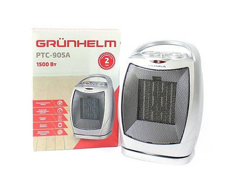 Тепловентилятор обігрівач Grunhelm PTC-905А дуйчик підлоговий Серебристий 1500 Вт, фото 3