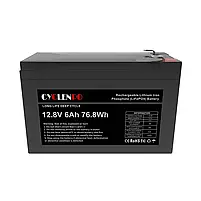 Акумуляторна батарея літій-залізо-фосфатна 12.8В 6Аг Cyclen 12.8V 6AH LiFePo4 (44-00079), фото 6