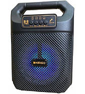 Портативна Bluetooth колонка з дротовим мікрофоном та світломузикою Kimiso QS-3607 Активна колонка підлоги, фото 2