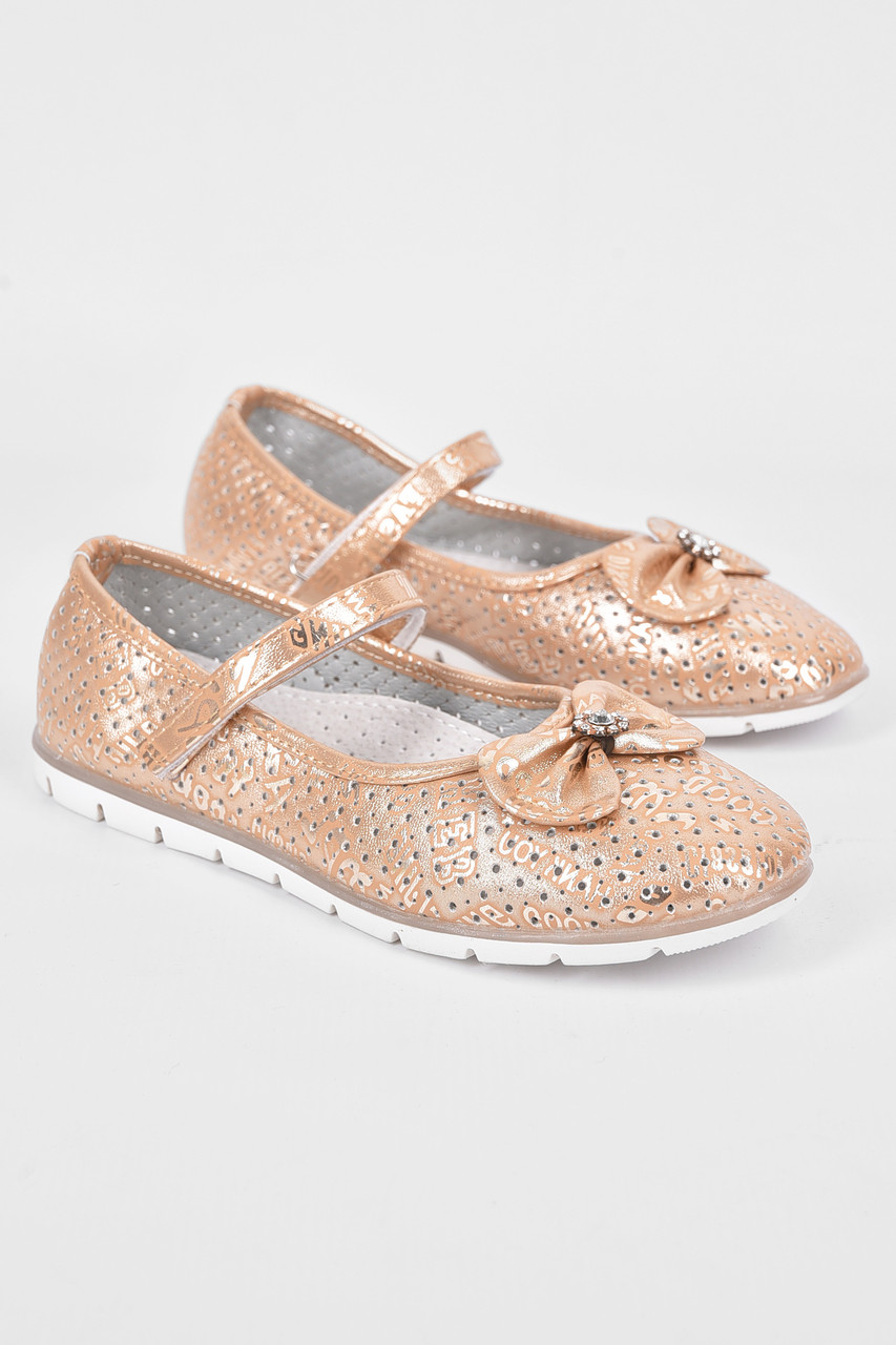 Балетки для дівчинки бежевого кольору 192613S, фото 1