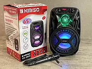 Портативна Bluetooth колонка з дротовим мікрофоном та світломузикою Kimiso QS-3603 Активна колонка підлоги, фото 6