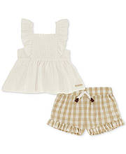 Дитячий костюм Calvin Klein блуза та шорти 1159815644 (Білий/Бежевий 12M)