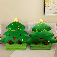 Мягкая плюшевая игрушка 3 в 1 Елочка плед-подушка - трансформер для детей и взрослых