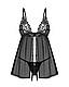 Пеньюар і трусики Obsessive Blomentis babydoll & thong XS/S  18+, фото 4