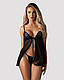 Пеньюар і трусики Obsessive Blomentis babydoll & thong XS/S  18+, фото 7
