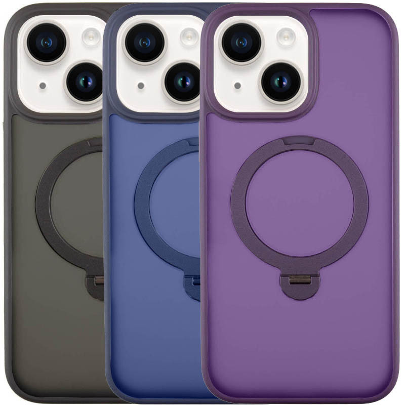 TPU+PC чохол Metal Buttons with MagSafe Colorful HQ Ring для Apple iPhone 15 (6.1"), фото 1