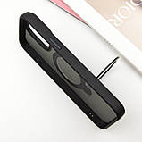 TPU+PC чохол Metal Buttons with MagSafe Colorful HQ Ring для Apple iPhone 14 / 13 (6.1") Black, фото 5