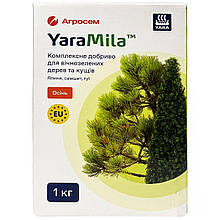 YaraMila ("Яра Міла"), осіннє добриво для хвойних рослин (ялин, туй, самшиту), 1 кг, Фінляндія