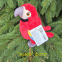 М'яка інтерактивна іграшка папуга червона повтор голосу ходить 18см (K14802), фото 5