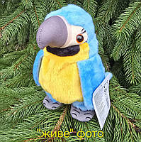 М'яка інтерактивна іграшка папуга синьо-жовтий повтор голосу ходить 18см (K14802), фото 4