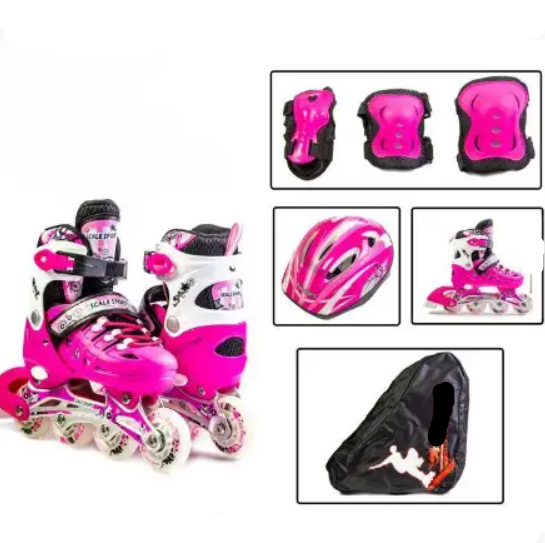 Дитячий комплект Роликів із захистом і шоломом Scale Sports Pink розмір 29-33
