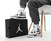 Жіночі Зимові кросівки Nike Air Jordan Retro 4 Winter на хутрі White Gray Military Найк Джордан білі з сірим, фото 6