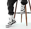 Жіночі Зимові кросівки Nike Air Jordan Retro 4 Winter на хутрі White Gray Military Найк Джордан білі з сірим, фото 3