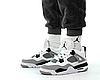 Жіночі Зимові кросівки Nike Air Jordan Retro 4 Winter на хутрі White Gray Military Найк Джордан білі з сірим, фото 11
