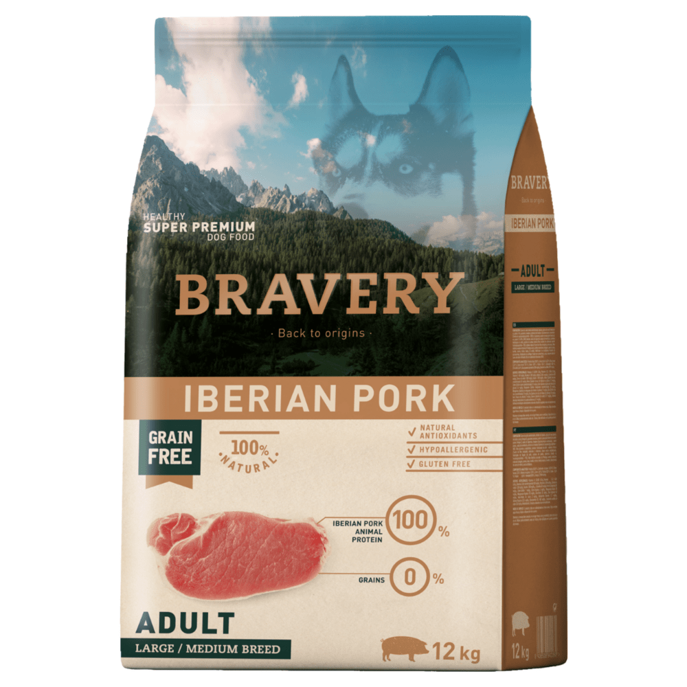 Сухий корм для cередніх та великих собак BRAVERY Iberian Pork Large/Medium з іберійською свининою, 12 кг (*), фото 1