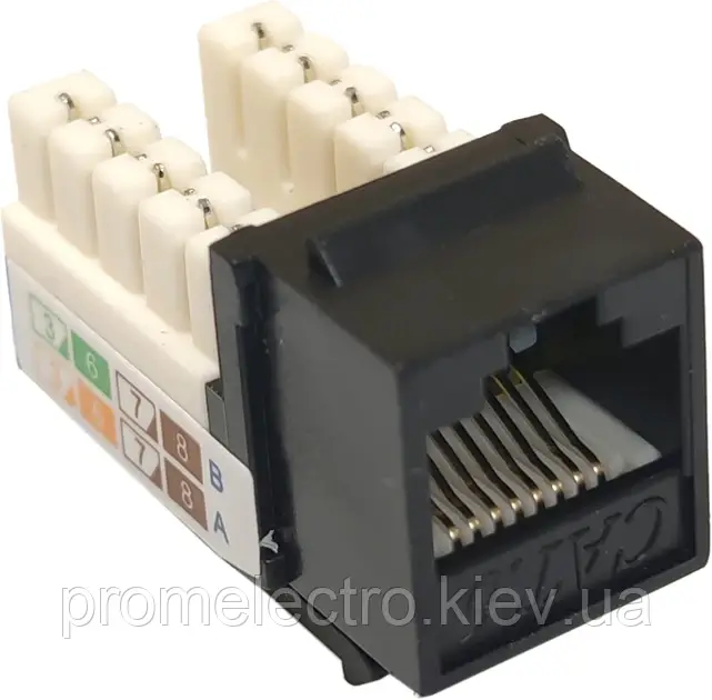 Роз'єм комп'ютерний неекранований KeyStone RJ-45 UTP, 6 категорії (чорний) 11014623