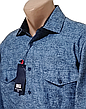 Чоловіча сорочка на флісі Ovento vd-2388 блакитна класична, тепла чоловіча сорочка на зиму (Туреччина), фото 7