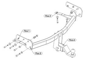 Фаркоп Dodge Jorney (2011-2020)(фаркоп Додж Жорней) Автопристрій