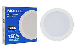 Точковий світильник 18W ІР44 NORTE Downlight 1-NDP-1608 5000K, круглий стельовий світильник вбудований