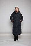 Жіноче пальто демісезонне з подвійним каптуром М-1069, синій, фото 2