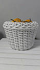 Біле кашпо з ротанга, плетений кошик для квітів, кашпо для рослин 5 л, фото 4