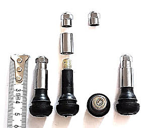 Вентиль для безкамерної шини висота 50 мм. з хром насадкою