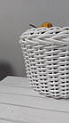 Біле кашпо з ротанга, плетений кошик для квітів, кашпо для рослин 5 л, фото 5
