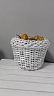 Біле кашпо з ротанга, плетений кошик для квітів, кашпо для рослин 5 л, фото 7