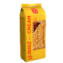 Печиво натуральне масляне з шоколадною начинкою Leibniz Keks&Cream 190г 14шт в упаковці