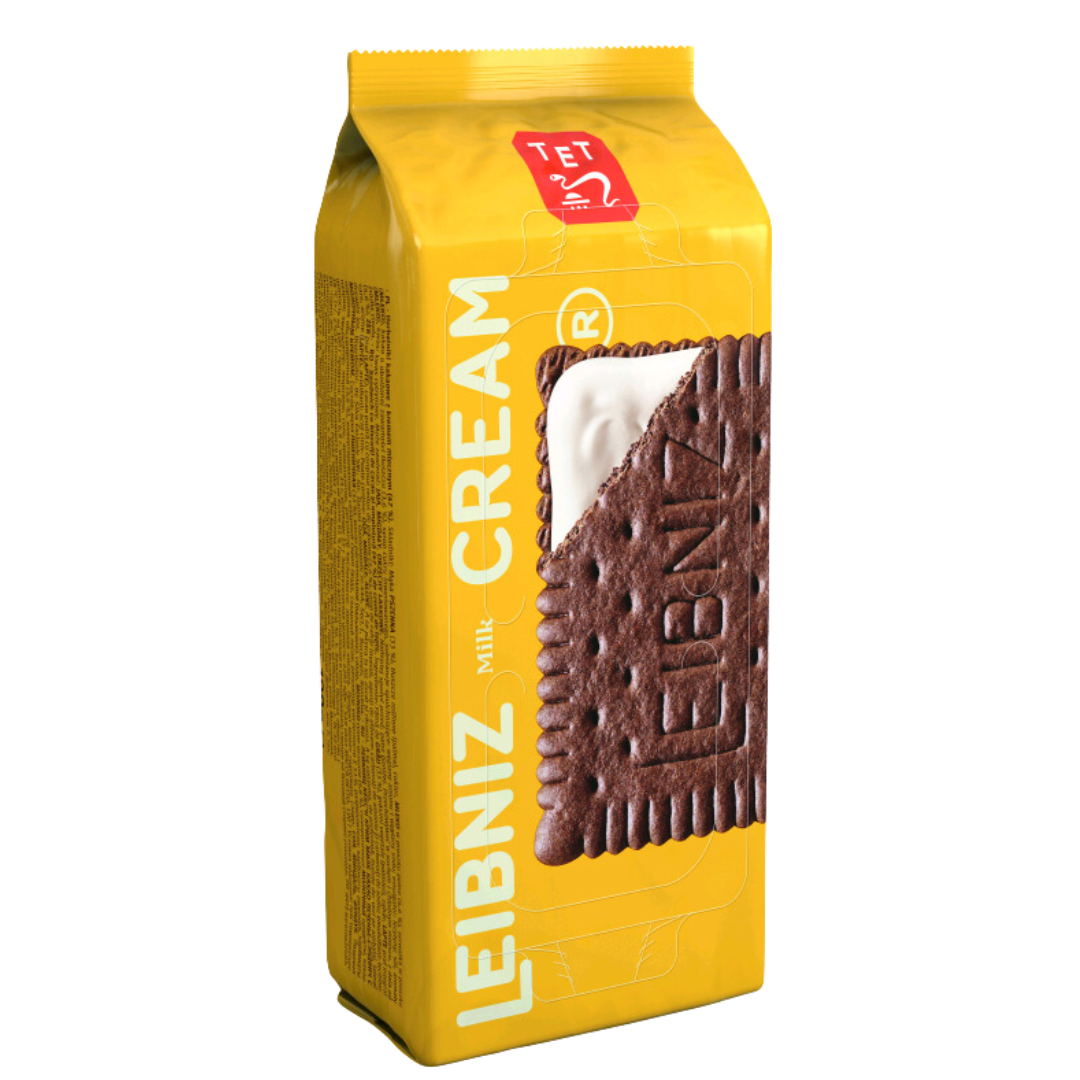 Печиво натуральне масляне з шоколадною начинкою Leibniz Keks&Cream190г 14шт в упаковці
