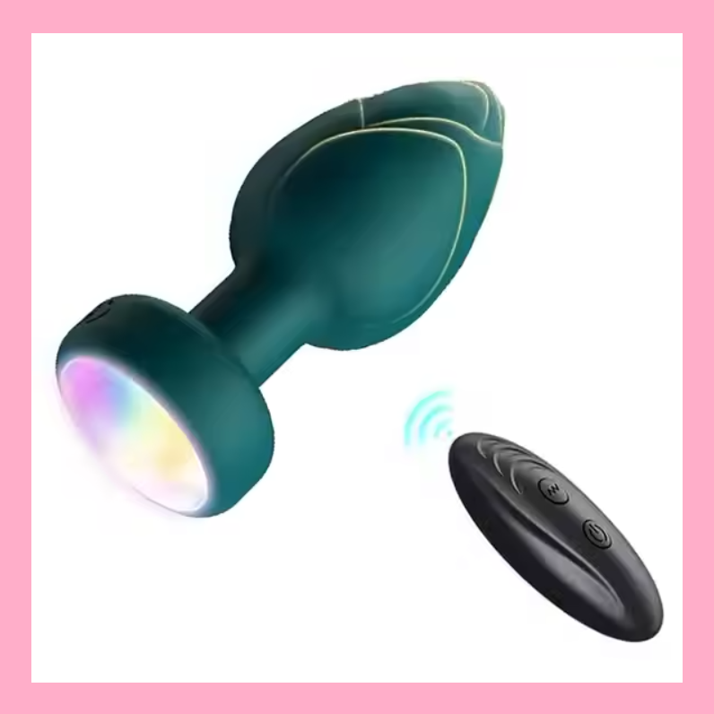 Світлодіодна анальна пробка з вібрацією, Анальний корок із підсвіткою на пульті, Анальний стимулятор, Інтимн, фото 1