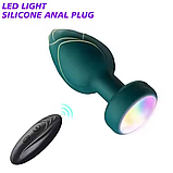 Світлодіодна анальна пробка з вібрацією, Анальний корок із підсвіткою на пульті, Анальний стимулятор, Інтимн, фото 4
