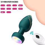 Світлодіодна анальна пробка з вібрацією, Анальний корок із підсвіткою на пульті, Анальний стимулятор, Інтимн, фото 9
