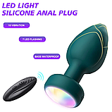 Світлодіодна анальна пробка з вібрацією, Анальний корок із підсвіткою на пульті, Анальний стимулятор, Інтимн, фото 5