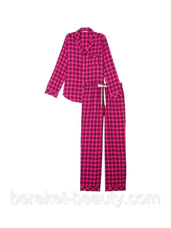Піжама Victoria's Secret Flannel Long Pajama Set (Fuchsia), L