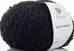 Пряжа Alpaca Boucle Filamo (букле)-209 чорний