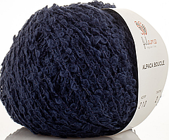 Пряжа Alpaca Boucle Filamo (букле)-210 темно-синій