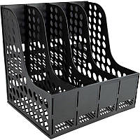 Лоток вертикальний пластик Axent 4 відділення чорний