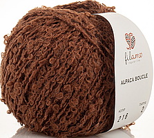 Пряжа Alpaca Boucle Filamo (букле)-216 молочний шоколад