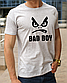 Топові чоловічі якісні футболки з принтом Поганий хлопчик,бавовняні футболка для боксу розмір S, фото 3